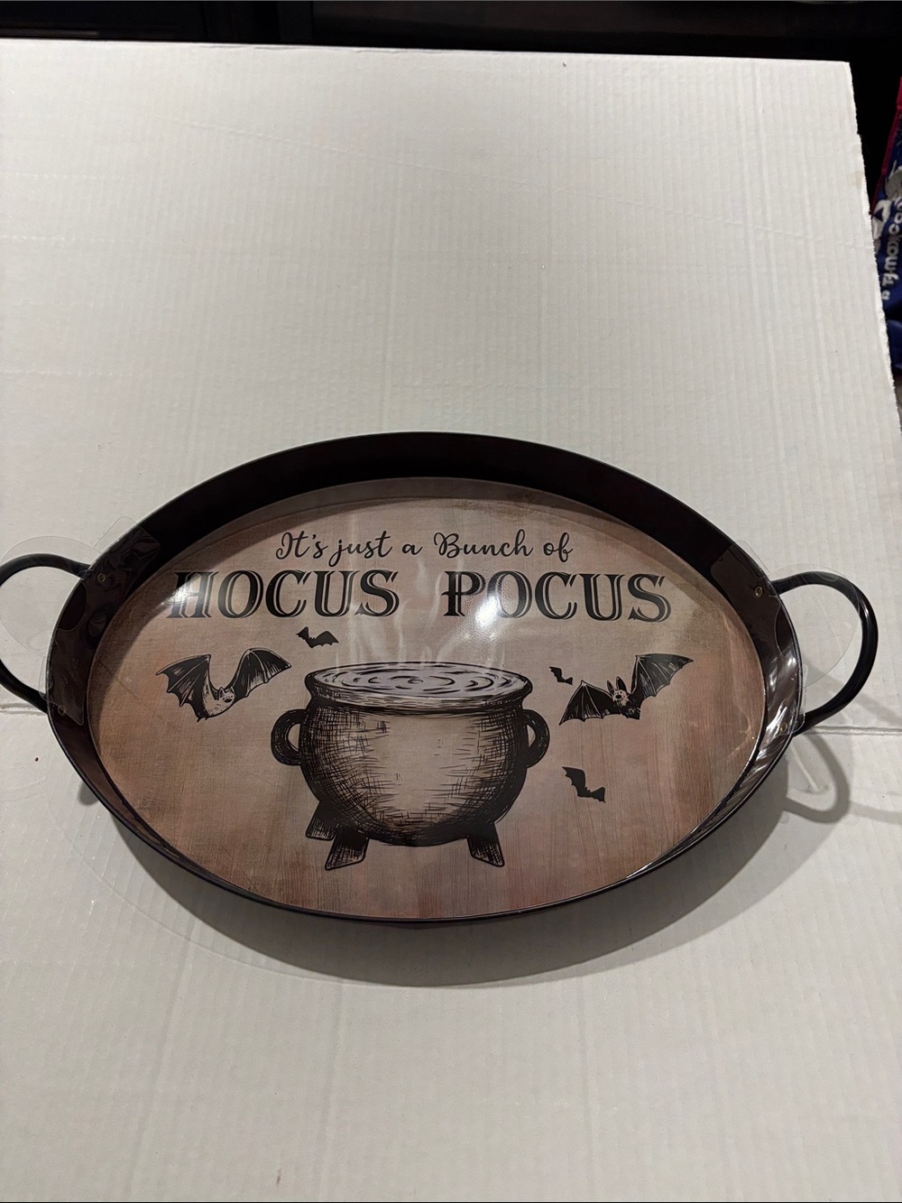 Hocus Pocus Halloween Serving Tray - Brown & Black